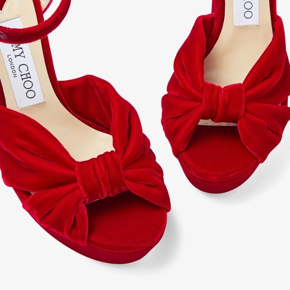 New‼️ Jimmy Choo Heloise 120 Red Velvet Platform Heels

Sale Price $950 - Picture 5 of 16